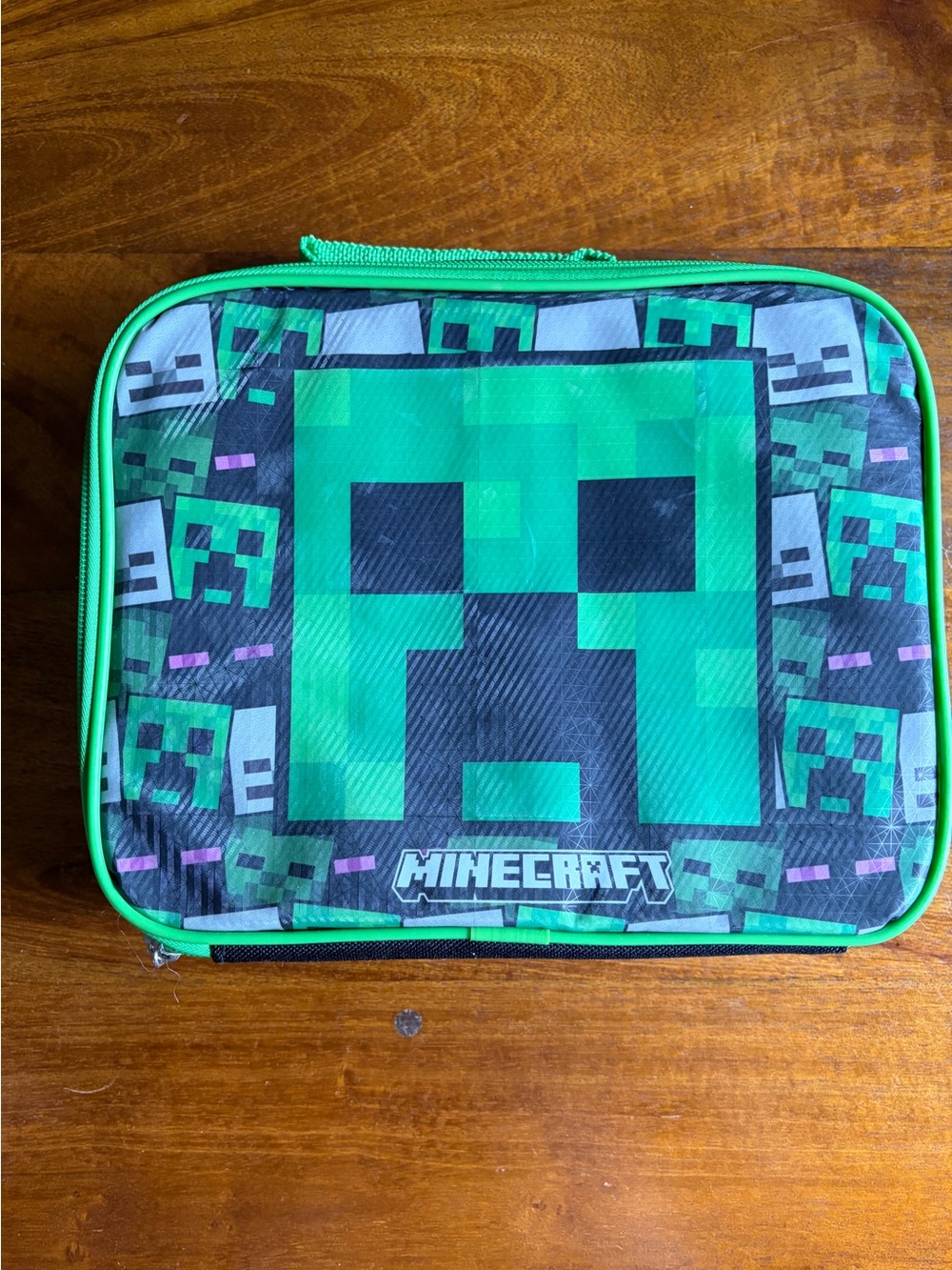 NEW Minecraft Creeper Green Lunch Box Kids Lunchbag